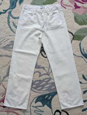 NEW JUST BLACK DENIM White High Rise Dad Jeans SZ 28